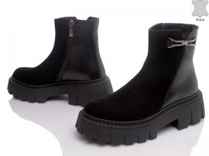 Ботинки Paradize(5015-108 черный замш-кожа)